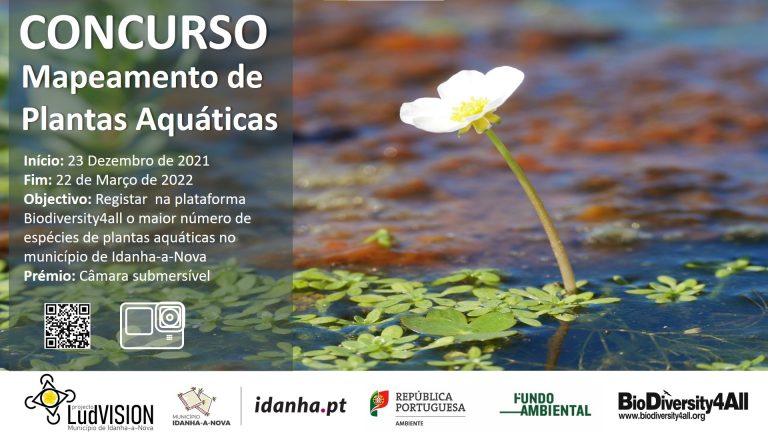 Cartaz do concurso Mapeamento de Plantas aquáticas em Idanha
